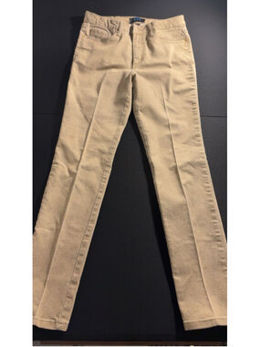 FDJ French Dressing Jeans Tan Textured Snakeskin Print Slim Leg Pants size 8